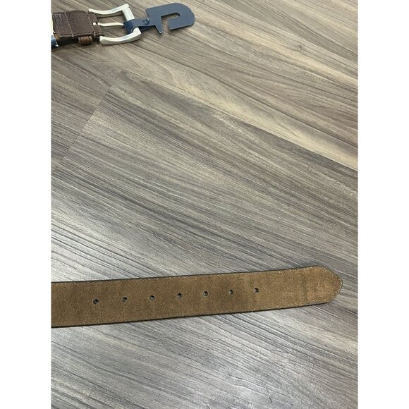 Faded Glory Brown Pebbled Leather Belt With Tag 100% Leather Men Size 50 - Picture 13 of 16